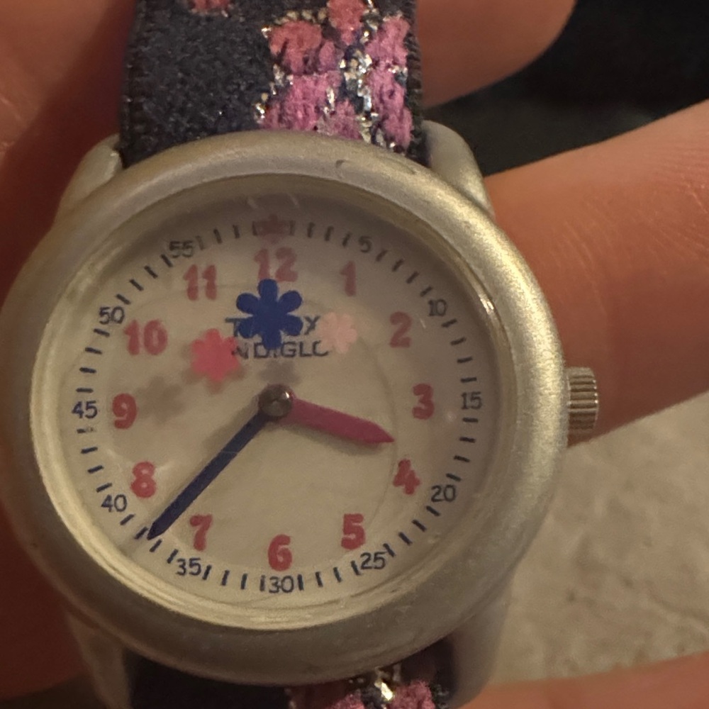 Kids Floral Watch with Pink and Blue Accents
